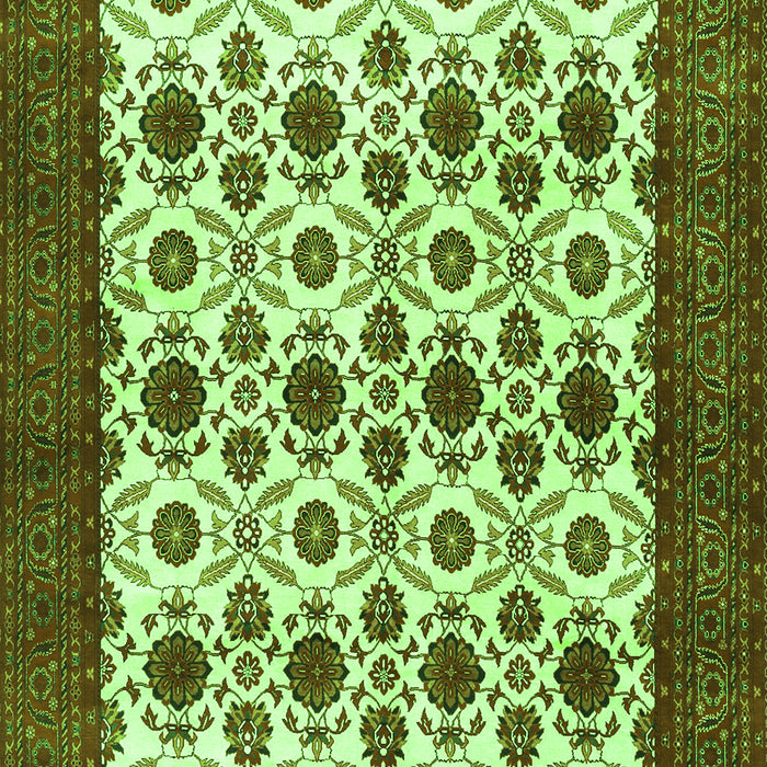 Serging Thickness of Machine Washable Persian Green Traditional Area Rugs, wshtr3499grn