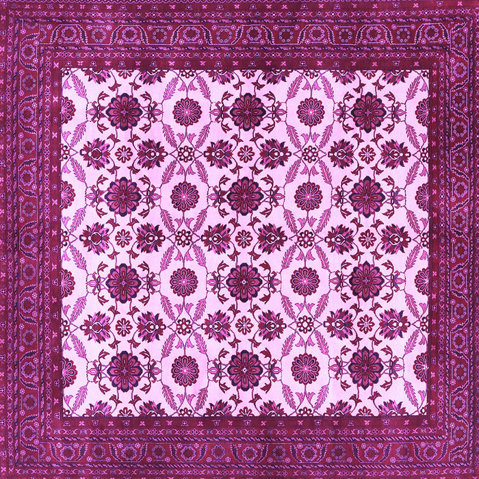Square Machine Washable Persian Purple Traditional Area Rugs, wshtr3499pur