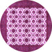 Round Machine Washable Persian Purple Traditional Area Rugs, wshtr3499pur