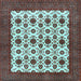 Square Machine Washable Persian Light Blue Traditional Rug, wshtr3499lblu