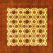 Square Persian Yellow Traditional Rug, tr3499yw