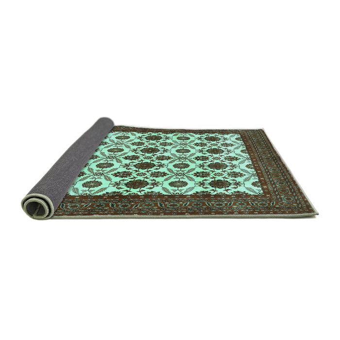 Sideview of Persian Turquoise Traditional Rug, tr3499turq