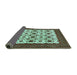 Sideview of Persian Turquoise Traditional Rug, tr3499turq