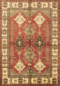 Geometric Brown Traditional Rug, tr349brn