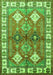 Serging Thickness of Machine Washable Geometric Green Traditional Area Rugs, wshtr349grn