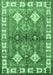 Machine Washable Geometric Emerald Green Traditional Area Rugs, wshtr349emgrn