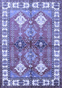 Geometric Blue Traditional Rug, tr349blu