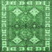 Square Machine Washable Geometric Emerald Green Traditional Area Rugs, wshtr349emgrn