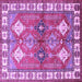 Square Geometric Purple Traditional Rug, tr349pur