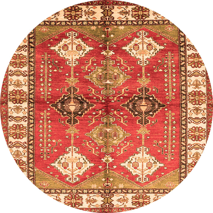 Machine Washable Geometric Orange Traditional Area Rugs, wshtr349org