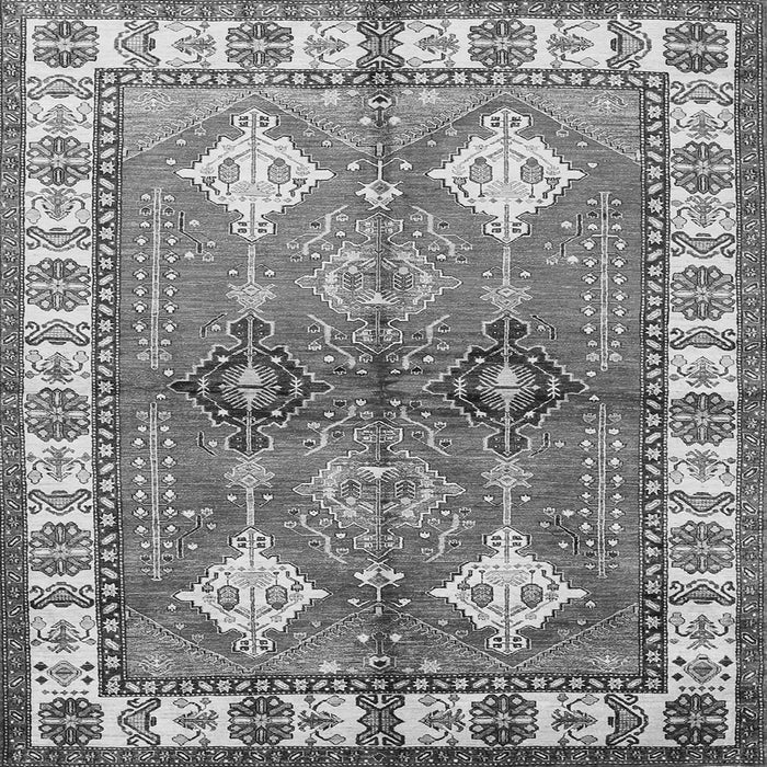 Serging Thickness of Geometric Gray Traditional Rug, tr349gry