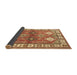 Sideview of Geometric Brown Traditional Rug, tr349brn