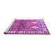 Sideview of Machine Washable Geometric Purple Traditional Area Rugs, wshtr349pur