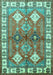 Machine Washable Geometric Turquoise Traditional Area Rugs, wshtr349turq