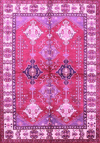 Geometric Pink Traditional Rug, tr349pnk