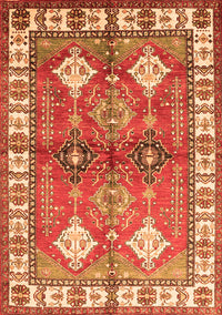 Geometric Orange Traditional Rug, tr349org