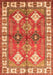 Geometric Orange Traditional Rug, tr349org