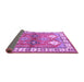 Sideview of Geometric Purple Traditional Rug, tr349pur