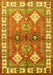 Machine Washable Geometric Yellow Traditional Rug, wshtr349yw