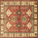 Square Machine Washable Geometric Brown Traditional Rug, wshtr349brn