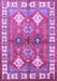 Geometric Purple Traditional Rug, tr349pur