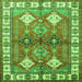 Serging Thickness of Geometric Green Traditional Rug, tr349grn