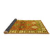 Sideview of Geometric Yellow Traditional Rug, tr349yw