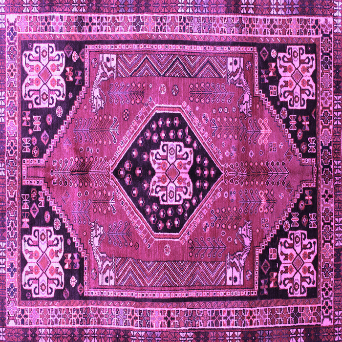 Square Machine Washable Persian Purple Traditional Area Rugs, wshtr34pur