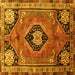 Square Machine Washable Persian Yellow Traditional Rug, wshtr34yw