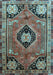 Machine Washable Persian Light Blue Traditional Rug, wshtr34lblu