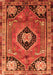 Serging Thickness of Machine Washable Persian Orange Traditional Area Rugs, wshtr34org