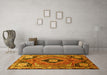 Machine Washable Persian Yellow Traditional Rug in a Living Room, wshtr34yw