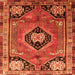 Round Machine Washable Persian Orange Traditional Area Rugs, wshtr34org