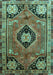 Machine Washable Persian Turquoise Traditional Area Rugs, wshtr34turq