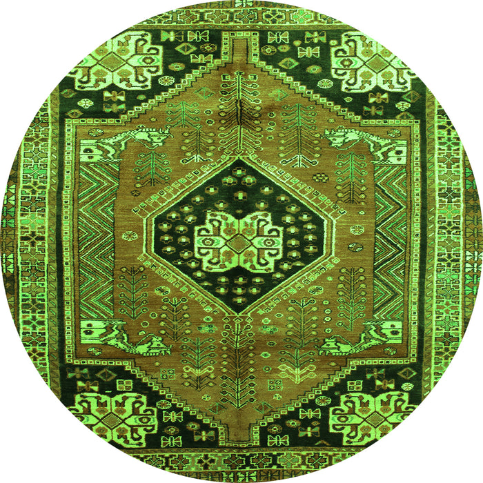 Square Persian Green Traditional Rug, tr34grn
