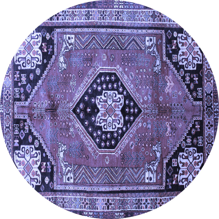 Round Persian Blue Traditional Rug, tr34blu