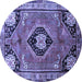 Round Persian Blue Traditional Rug, tr34blu