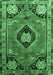 Machine Washable Persian Emerald Green Traditional Area Rugs, wshtr34emgrn