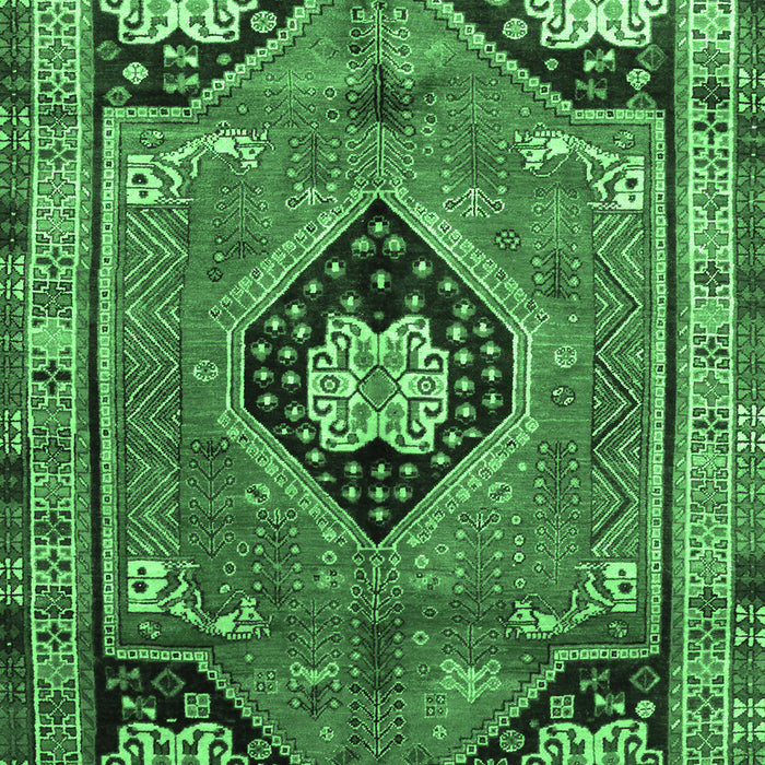 Machine Washable Persian Emerald Green Traditional Area Rugs, wshtr34emgrn