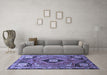 Machine Washable Persian Blue Traditional Rug in a Living Room, wshtr34blu