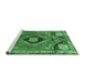 Sideview of Machine Washable Persian Emerald Green Traditional Area Rugs, wshtr34emgrn