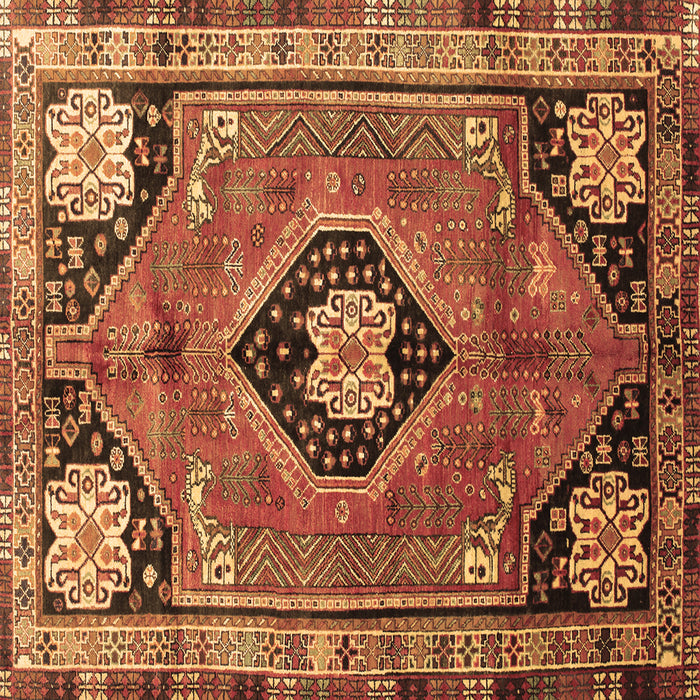 Square Machine Washable Persian Brown Traditional Rug, wshtr34brn