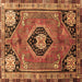 Square Machine Washable Persian Brown Traditional Rug, wshtr34brn