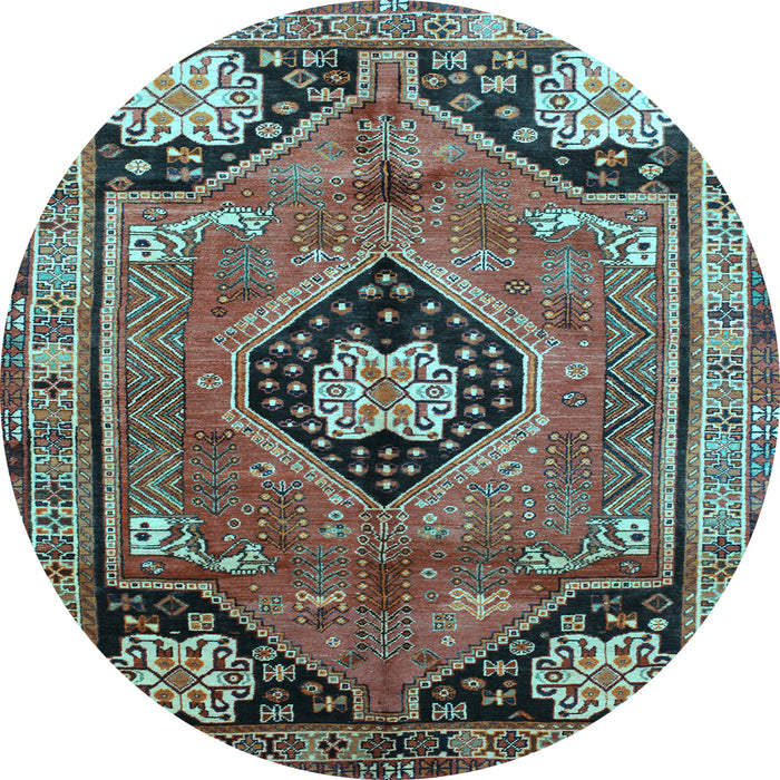 Round Persian Light Blue Traditional Rug, tr34lblu