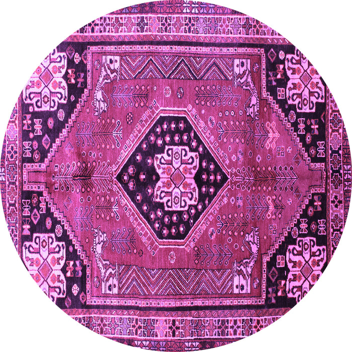 Round Persian Purple Traditional Rug, tr34pur