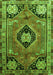 Serging Thickness of Machine Washable Persian Green Traditional Area Rugs, wshtr34grn