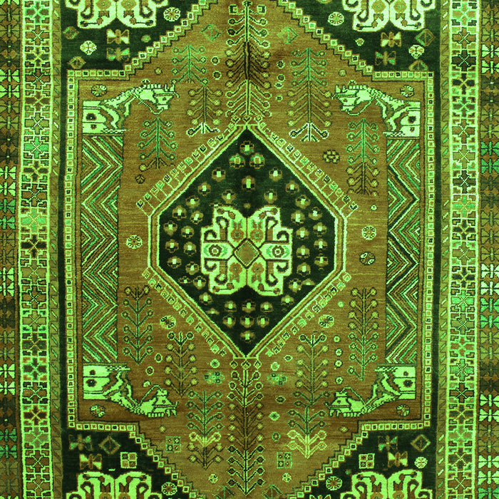 Serging Thickness of Machine Washable Persian Green Traditional Area Rugs, wshtr34grn