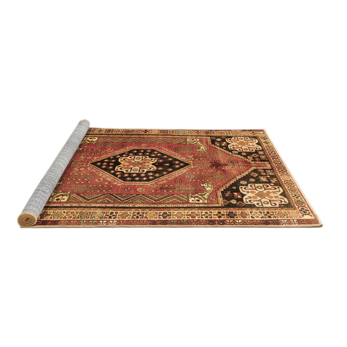 Sideview of Machine Washable Persian Brown Traditional Rug, wshtr34brn