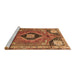 Sideview of Machine Washable Persian Brown Traditional Rug, wshtr34brn