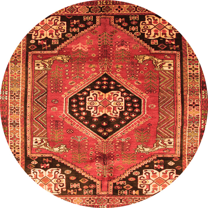 Square Persian Orange Traditional Rug, tr34org